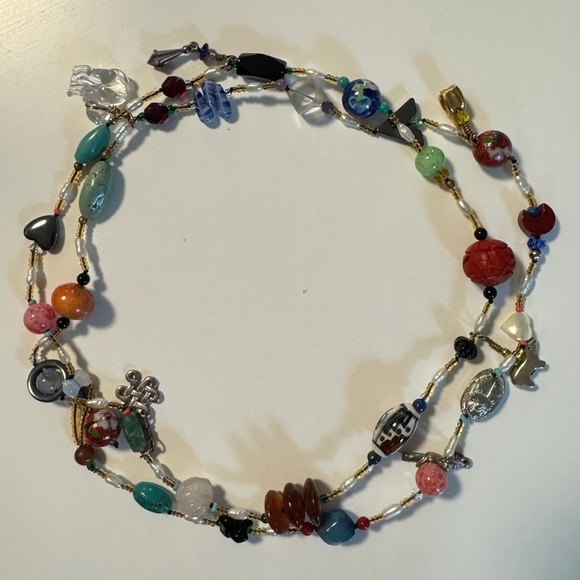 Artistic Mixed Bead and Charm Necklace - Picture 2 of 3
